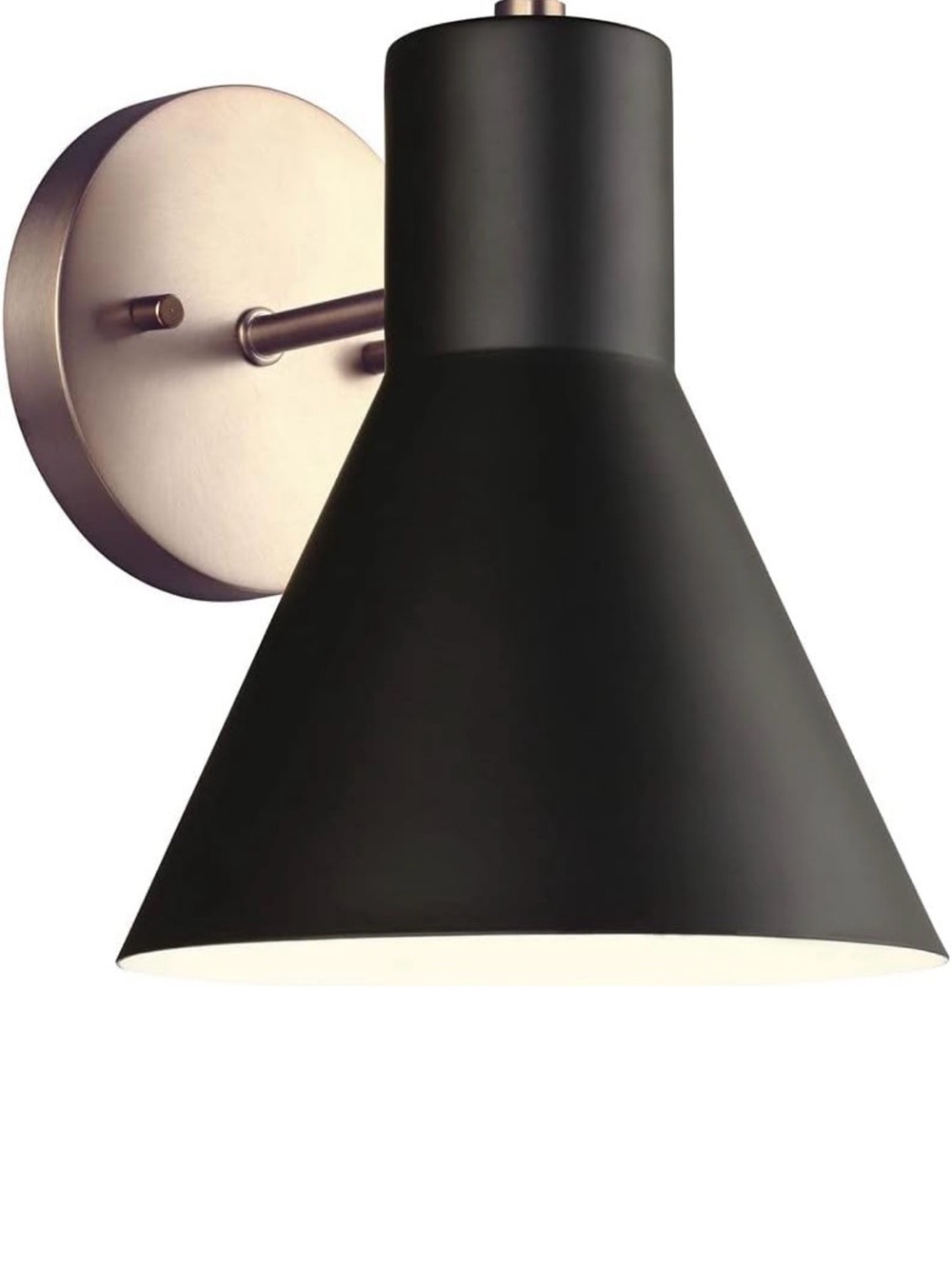 3 Modern Black Cone Wall Sconce - non wired with puck lights